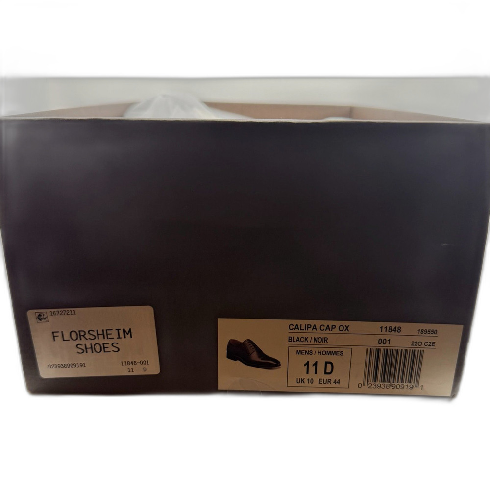 Florsheim Calipa Cap-Toe Black Leather Oxfords Men's US 11D/UK 10/EU44